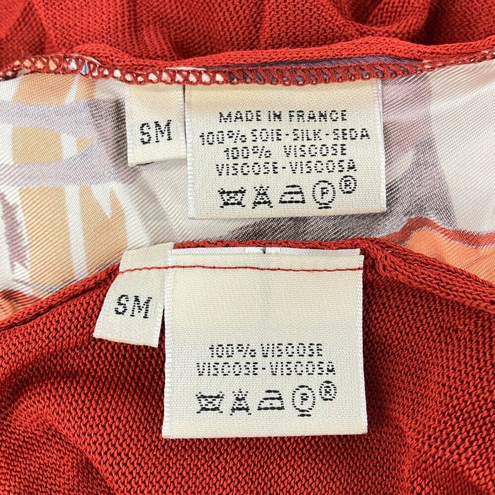 Hermes Red Cream Multi Women's Tops #308106H68B - Picture 5 of 5